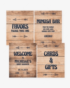 Rustic Baby Shower Decor Package Printable Signs By - Plank, HD Png Download, Free Download