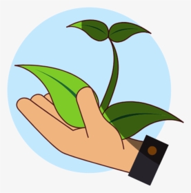 Hand With Tree Blue Circle, HD Png Download, Free Download
