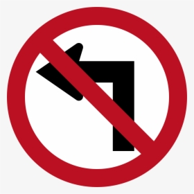 Indonesia Road Sign 4b - Don T Turn Left, HD Png Download, Free Download