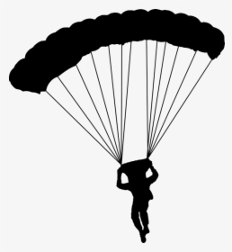 Parachute, Parachuting, Falling, Glide, Human, Male - Parachuting Silhouette, HD Png Download, Free Download
