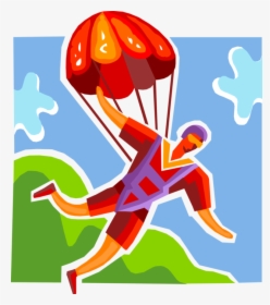 Vector Illustration Of Skydiving Skydiver Parachutist, HD Png Download, Free Download