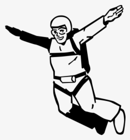 Vector Illustration Of Skydiver Jumps From Plane In - Cartoon, HD Png Download, Free Download