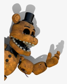 Renderpeeking Withered Golden Freddy With Shadow Catcher - Withered Golden Freddy Render, HD Png Download, Free Download