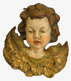 Vintage Carved Wood Polychrome Putto Angel Cherub ,, HD Png Download, Free Download