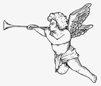 Cool Cherub Angel With A Pipe Tattoo Design - Angel Vector Tattoo, HD Png Download, Free Download