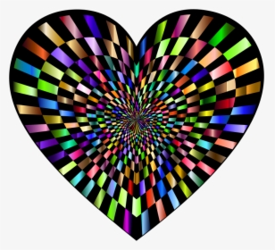 Optical Illusion Checkerboard Heart Prismatic - Heart Optical Illusion Drawing, HD Png Download, Free Download