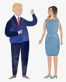 Melania And Donald Trump Illustration - Standing, HD Png Download, Free Download