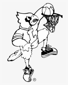 Louisville Cardinals Logo Black And White , Png Download - Louisville Basketball Dunking Cardinal, Transparent Png, Free Download