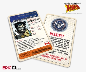 Mutant Registration Act "x-men - Deadpool Identification Id, HD Png Download, Free Download