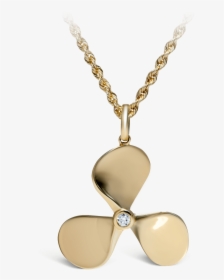 Yellow Gold Diamond Captain Propeller Pendant - Locket, HD Png Download, Free Download