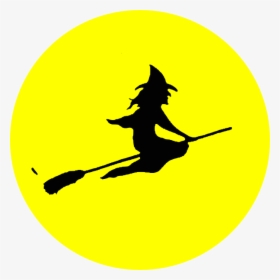 Witch Flying Clip Art - Halloween Witch On A Broom, HD Png Download, Free Download