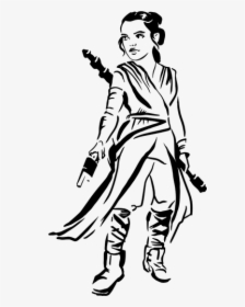 Female Warrior - Rey Star Wars Pumpkin Stencils, HD Png Download, Free Download