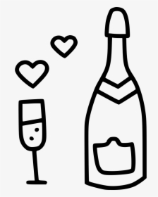 Champagne Heart Celebrate Day Date - Champagne Heart Icon, HD Png Download, Free Download
