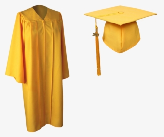 Gold Graduation Cap And Gown - Gold Cap N Gown, HD Png Download, Free Download