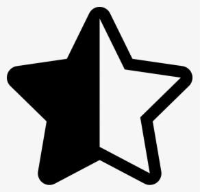 Half Black And Half White Star Shape - Half Black And White Clipart, HD Png Download, Free Download