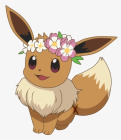 Eevee Flowercrown By Paintingbunnx Eevee Flowercrown - Pokemon Eevee Flower Crown, HD Png Download, Free Download