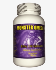 Monster Omega Emu Oil Gelcaps - Mushroom, HD Png Download, Free Download