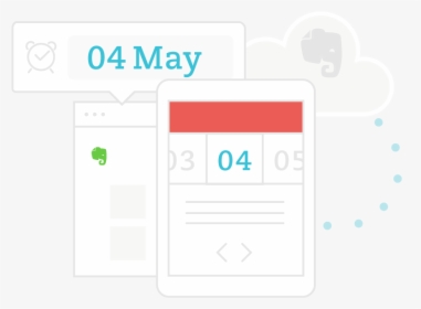 How Evernote And Your Calendar Are Synchronized - Evernote Calendar Connector Cronofy, HD Png Download, Free Download