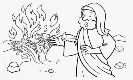 Bible, Moses, Ccx, Story, Storying, Old, God, Judaism - Burning Bush Coloring Page, HD Png Download, Free Download