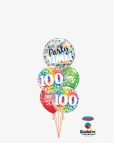 100th Bday Confetti Dots Party Time Bubble Staggered - Happy 100th Birthday, HD Png Download, Free Download