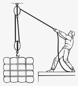 Lever And Pulley Archimedes , Png Download - Black And Tackle Pulley, Transparent Png, Free Download