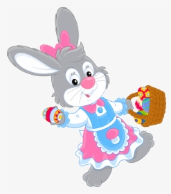 Girls Easter Bunny Clipart - Transparent Easter Bunny Clipart, HD Png Download, Free Download