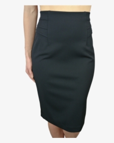 Pencil Skirt With Elastic Waist - Pencil Skirt, HD Png Download, Free Download