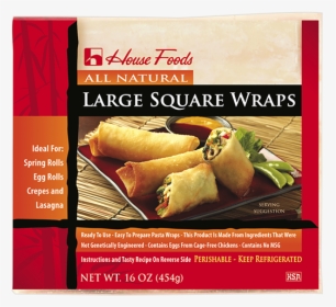 Large Wraps - All Natural House Foods Square Wraps, HD Png Download, Free Download