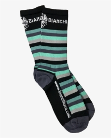 Black / Celeste Striped Bianchi Socks - Sock, HD Png Download, Free Download