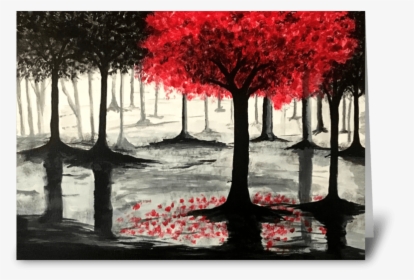 Red Tree Greeting Card - Maple, HD Png Download, Free Download