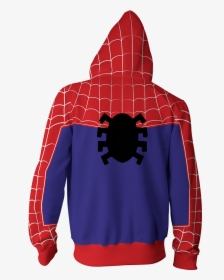 Into The Spider Verse Peter Parker Cosplay Zip Up Hoodie - Hoodie, HD Png Download, Free Download