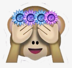 Monkey Emoji With Flower Crown Png, Transparent Png, Free Download