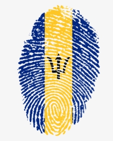 Barbados Flag Fingerprint, HD Png Download, Free Download