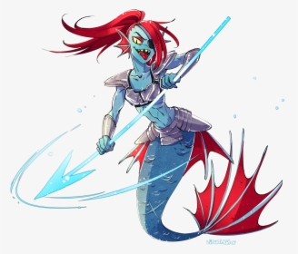 Undertale Vertebrate Fictional Character Anime Mythical - Undyne As A Mermaid, HD Png Download, Free Download