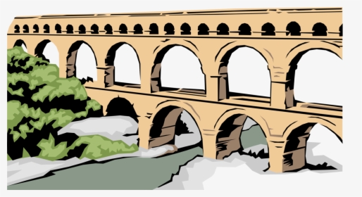 Vector Illustration Of Roman Aqueduct Bridge To Convey - Roman Aqueducts Coloring Page, HD Png Download, Free Download