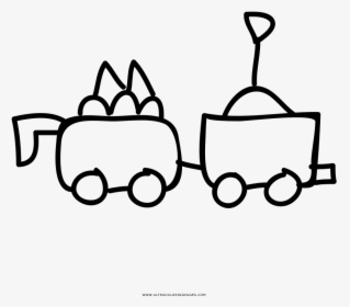 Toy Train Coloring Page - Line Art, HD Png Download, Free Download