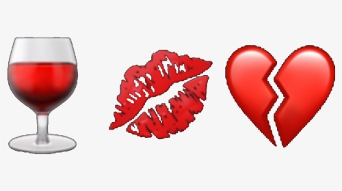 #red #wine #broken #brokenheart #kiss #emoji #aesthetic - Glass Of Red Wine Aesthetic, HD Png Download, Free Download