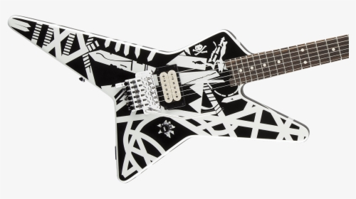 Evh Striped Series Star Black & White Stripe - Electric Guitar, HD Png Download, Free Download