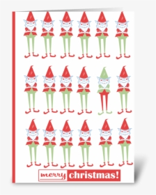 Gnome Christmas Pattern Greeting Card - Illustration, HD Png Download, Free Download