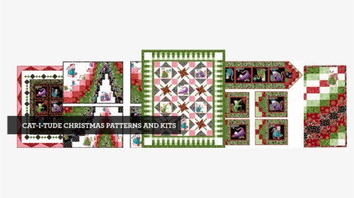 Cat I Tude Christmas Patterns & Kits - Cat I Tude Christmas Quilt Kit, HD Png Download, Free Download