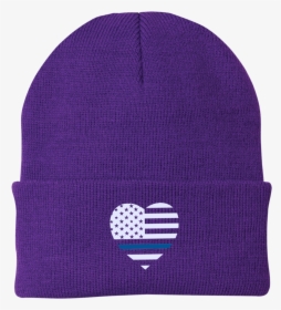 Thin Blue Line Heart Flag Beanie - Beanie, HD Png Download, Free Download