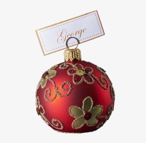 Hand Crafted Christmas Ornament Red Cardholder With - Christmas Ornament, HD Png Download, Free Download