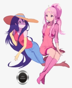 Princess Bubblegum And Marceline Render By Wolf123m-d5c6ncw - Marceline And Bubblegum Drawings, HD Png Download, Free Download