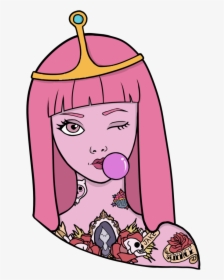 #princess #bubblegum #adventure Time #picsart #freetoedit - Princess Bubblegum With Tattoo, HD Png Download, Free Download