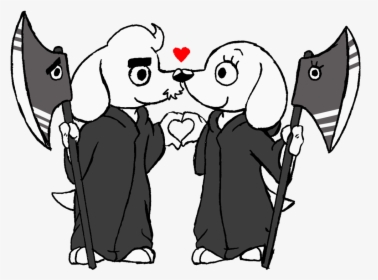 Undertale Dogo Argentino White Black Black And White - Undertale Dogamy Y Dogaressa, HD Png Download, Free Download