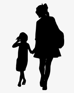 Silhouette, Mother, Daughter, Together, Walking, Family - Walking People Silhouette Png, Transparent Png, Free Download