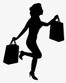 Illustrations Of Woman Holdinh Shopping Bags Silhouette - Briefcase, HD Png Download, Free Download