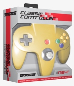 Teknogame N64 Wired Game Controller Yellow For Nintendo - Game Controller, HD Png Download, Free Download