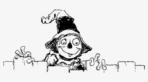 Scarecrow, Scare, Harvest, Seasonal, Decoration - Black And White Cute Scarecrow Clipart, HD Png Download, Free Download