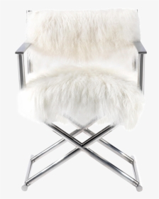 Mongolian Fur Polished Metal Director"s Chair Chairish - Chair, HD Png Download, Free Download